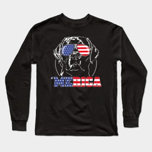 Proud Labrador Retriever American Flag Merica dog Long Sleeve T-Shirt